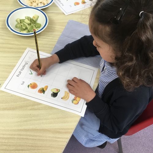 Nursery, describing fruits using our 5 senses